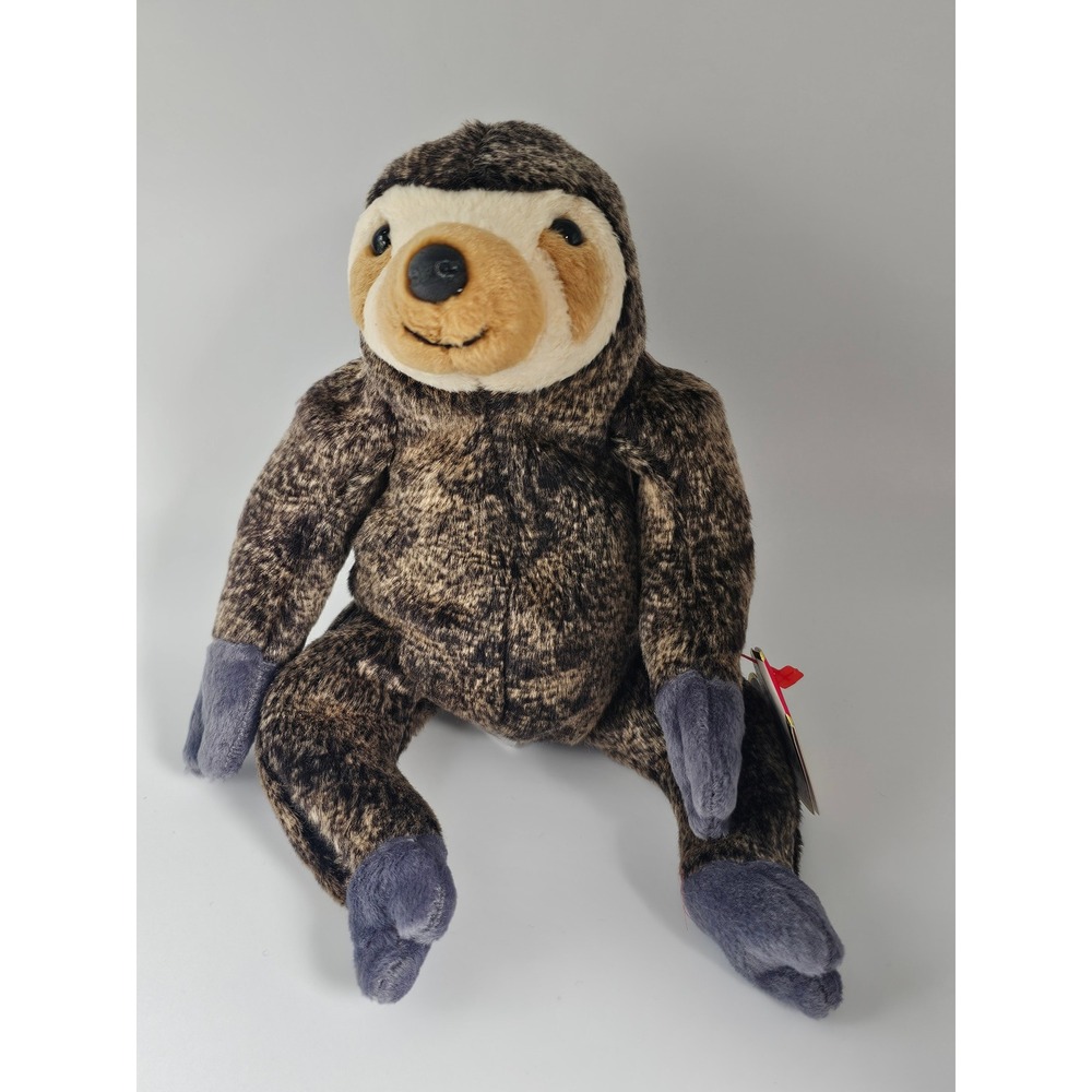 Ty Beanie Baby Slowpoke the Sloth 1999 Brown Mottled Plush Toy 4261 with tags
